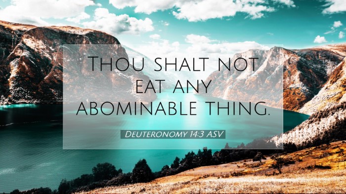 Picture 07 - Deuteronomy 14:3 ASV Desktop Wallpaper - Thou shalt not eat any abominable - Desktop Bible Verse Wallpaper