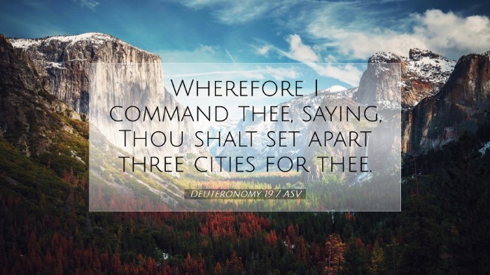 Picture 07 - Deuteronomy 19:7 ASV Desktop Wallpaper - Wherefore I command thee, saying, Thou shalt set - Desktop Bible Verse Wallpaper
