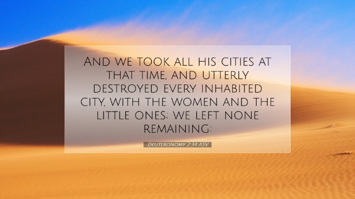 Picture 07 - Deuteronomy 2:34 ASV Desktop Wallpaper - And we took all his cities at that time, and - Desktop Bible Verse Wallpaper