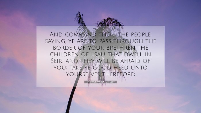 Picture 07 - Deuteronomy 2:4 ASV Desktop Wallpaper - And command thou the people, saying, Ye are to - Desktop Bible Verse Wallpaper