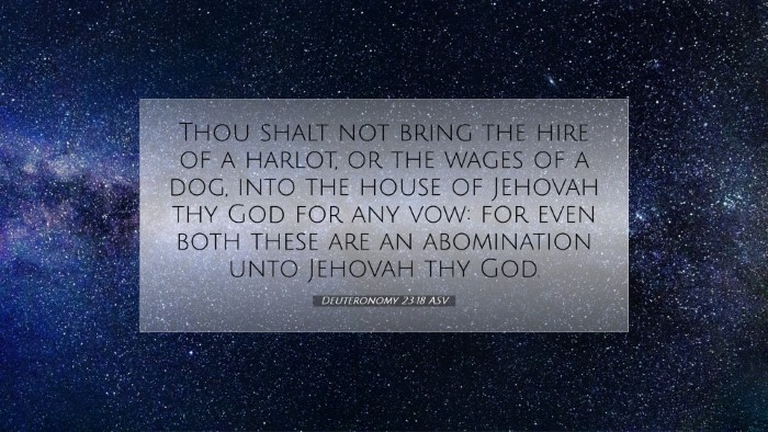 Picture 07 - Deuteronomy 23:18 ASV Desktop Wallpaper - Thou shalt not bring the hire of a harlot, or the - Desktop Bible Verse Wallpaper