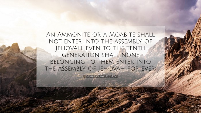 Picture 07 - Deuteronomy 23:3 ASV Desktop Wallpaper - An Ammonite or a Moabite shall not enter into the - Desktop Bible Verse Wallpaper
