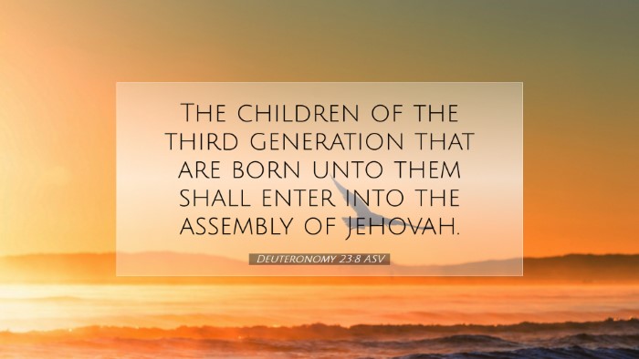 Picture 07 - Deuteronomy 23:8 ASV Desktop Wallpaper - The children of the third generation that are - Desktop Bible Verse Wallpaper