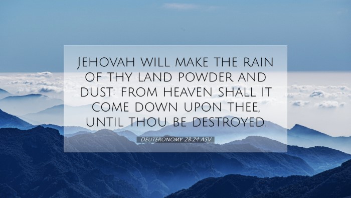 Picture 07 - Deuteronomy 28:24 ASV Desktop Wallpaper - Jehovah will make the rain of thy land powder and - Desktop Bible Verse Wallpaper