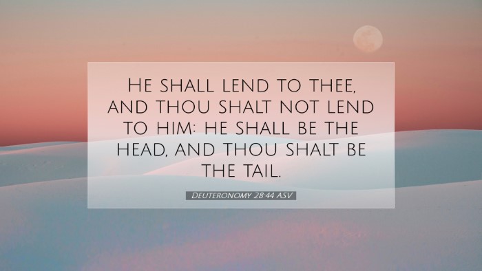 Picture 07 - Deuteronomy 28:44 ASV Desktop Wallpaper - He shall lend to thee, and thou shalt not lend to - Desktop Bible Verse Wallpaper