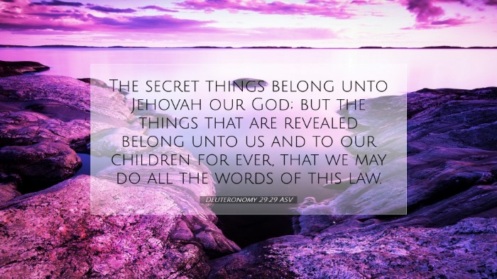 Picture 07 - Deuteronomy 29:29 ASV Desktop Wallpaper - The secret things belong unto Jehovah our God; - Desktop Bible Verse Wallpaper