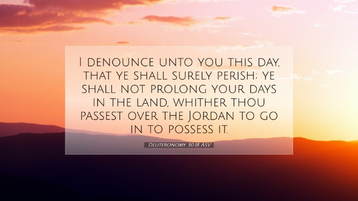 Picture 07 - Deuteronomy 30:18 ASV Desktop Wallpaper - I denounce unto you this day, that ye shall - Desktop Bible Verse Wallpaper
