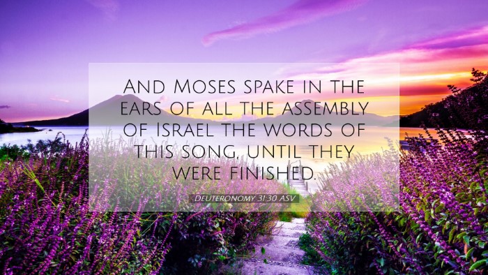 Picture 07 - Deuteronomy 31:30 ASV Desktop Wallpaper - And Moses spake in the ears of all the assembly - Desktop Bible Verse Wallpaper