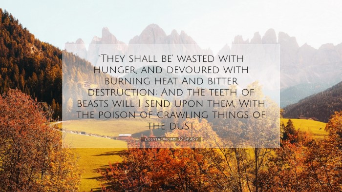 Picture 07 - Deuteronomy 32:24 ASV Desktop Wallpaper - `They shall be' wasted with hunger, and devoured - Desktop Bible Verse Wallpaper
