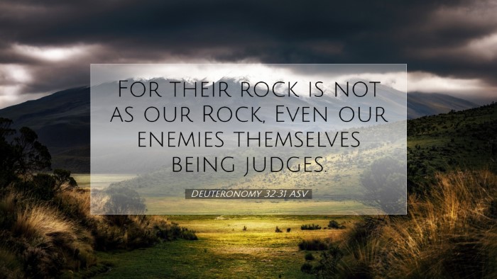 Picture 07 - Deuteronomy 32:31 ASV Desktop Wallpaper - For their rock is not as our Rock, Even our - Desktop Bible Verse Wallpaper