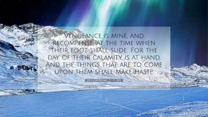 Picture 07 - Deuteronomy 32:35 ASV Desktop Wallpaper - Vengeance is mine, and recompense, At the time - Desktop Bible Verse Wallpaper