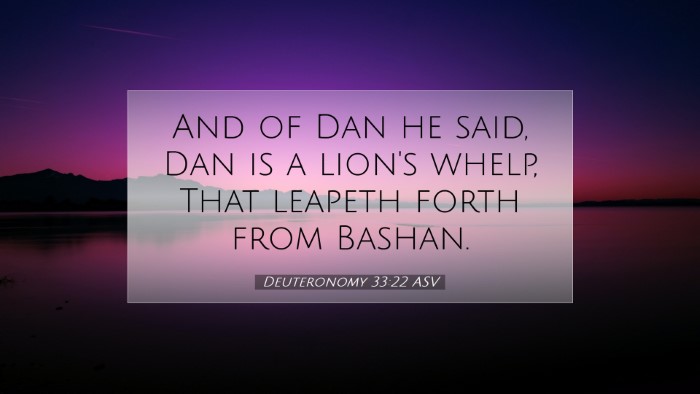 Picture 07 - Deuteronomy 33:22 ASV Desktop Wallpaper - And of Dan he said, Dan is a lion's whelp, That - Desktop Bible Verse Wallpaper