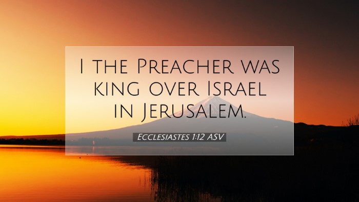 Picture 07 - Ecclesiastes 1:12 ASV Desktop Wallpaper - I the Preacher was king over Israel in - Desktop Bible Verse Wallpaper