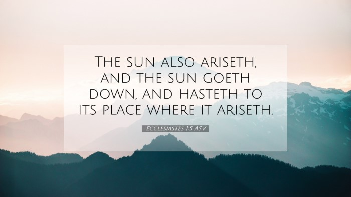 Picture 07 - Ecclesiastes 1:5 ASV Desktop Wallpaper - The sun also ariseth, and the sun goeth down, and - Desktop Bible Verse Wallpaper