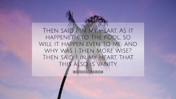 Picture 07 - Ecclesiastes 2:15 ASV Desktop Wallpaper - Then said I in my heart, As it happeneth to the - Desktop Bible Verse Wallpaper
