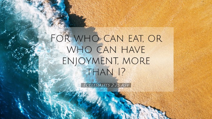 Picture 07 - Ecclesiastes 2:25 ASV Desktop Wallpaper - For who can eat, or who can have enjoyment, more - Desktop Bible Verse Wallpaper