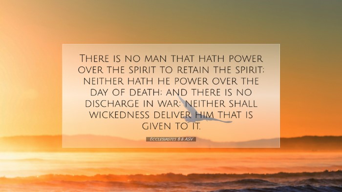 Picture 07 - Ecclesiastes 8:8 ASV Desktop Wallpaper - There is no man that hath power over the spirit - Desktop Bible Verse Wallpaper