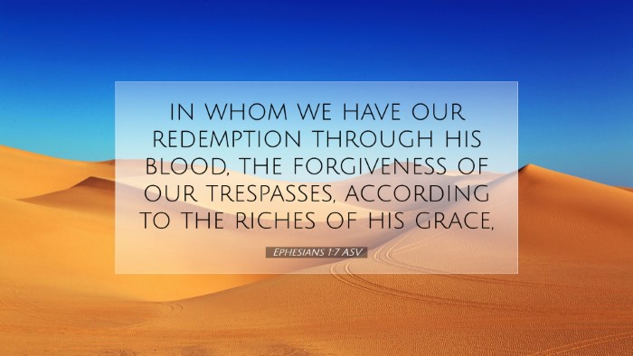 Picture 07 - Ephesians 1:7 ASV Desktop Wallpaper - in whom we have our redemption through his blood, - Desktop Bible Verse Wallpaper