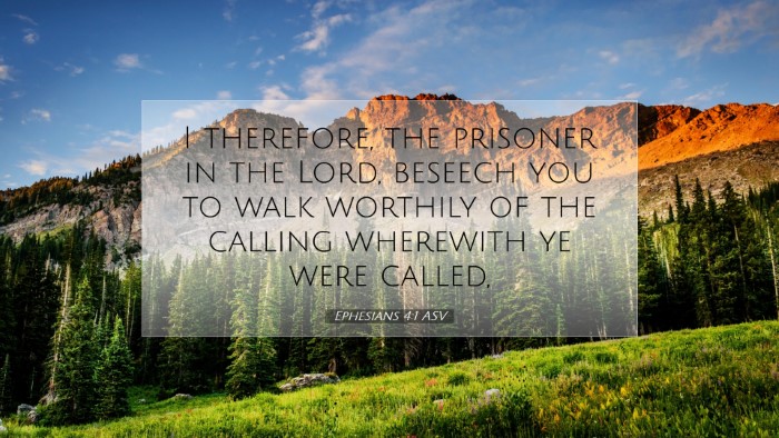 Picture 07 - Ephesians 4:1 ASV Desktop Wallpaper - I therefore, the prisoner in the Lord, beseech - Desktop Bible Verse Wallpaper