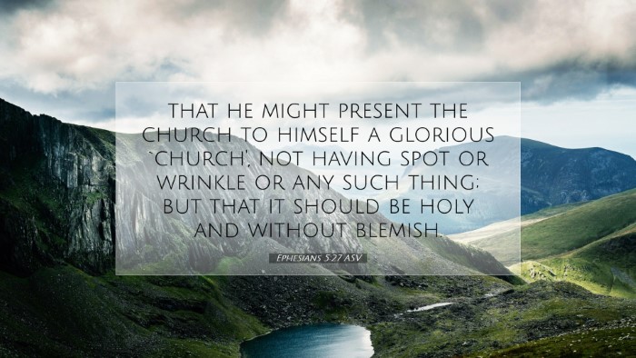 Picture 07 - Ephesians 5:27 ASV Desktop Wallpaper - that he might present the church to himself a - Desktop Bible Verse Wallpaper