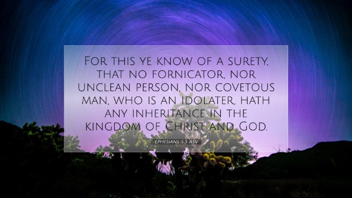 Picture 07 - Ephesians 5:5 ASV Desktop Wallpaper - For this ye know of a surety, that no fornicator, - Desktop Bible Verse Wallpaper