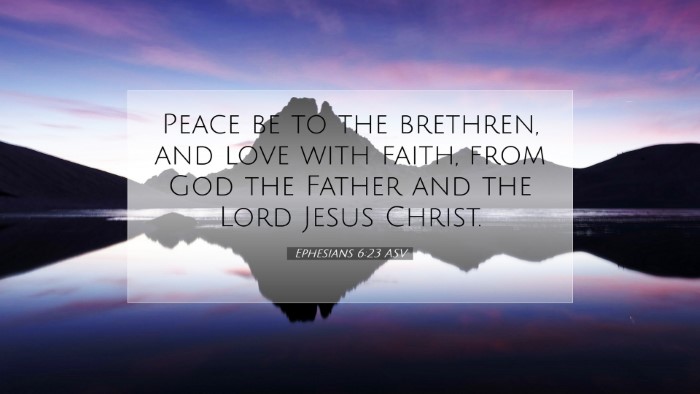 Picture 07 - Ephesians 6:23 ASV Desktop Wallpaper - Peace be to the brethren, and love with faith, - Desktop Bible Verse Wallpaper