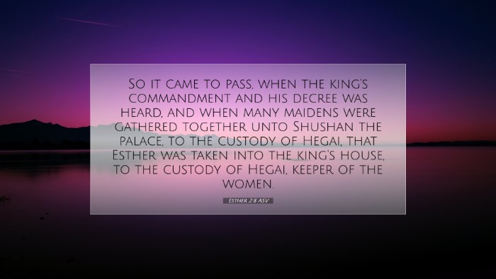 Picture 07 - Esther 2:8 ASV Desktop Wallpaper - So it came to pass, when the king's commandment - Desktop Bible Verse Wallpaper