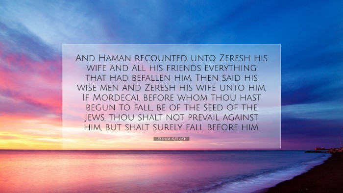 Picture 07 - Esther 6:13 ASV Desktop Wallpaper - And Haman recounted unto Zeresh his wife and all - Desktop Bible Verse Wallpaper