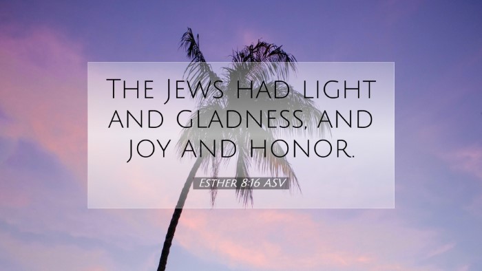 Picture 07 - Esther 8:16 ASV Desktop Wallpaper - The Jews had light and gladness, and joy and - Desktop Bible Verse Wallpaper