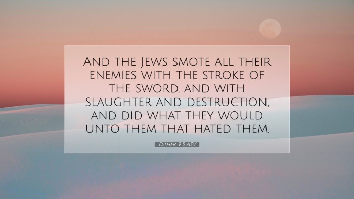 Picture 07 - Esther 9:5 ASV Desktop Wallpaper - And the Jews smote all their enemies with the - Desktop Bible Verse Wallpaper