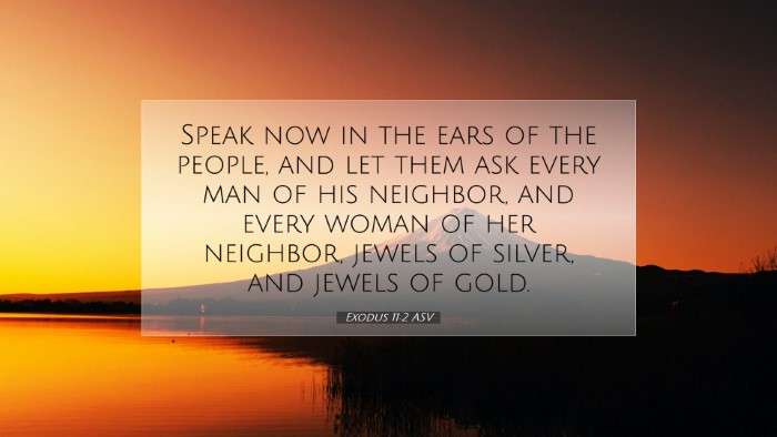 Picture 07 - Exodus 11:2 ASV Desktop Wallpaper - Speak now in the ears of the people, and let them - Desktop Bible Verse Wallpaper