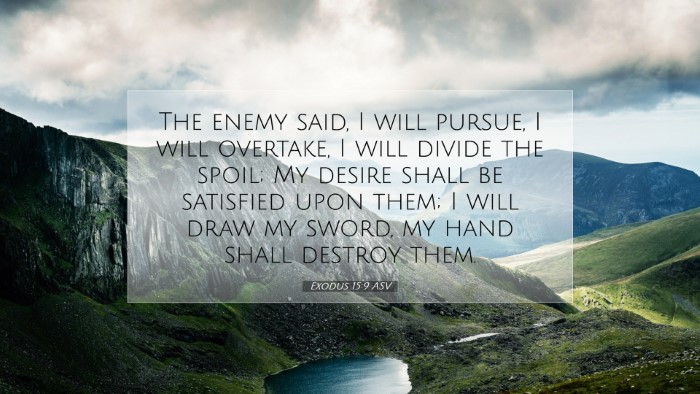 Picture 07 - Exodus 15:9 ASV Desktop Wallpaper - The enemy said, I will pursue, I will overtake, I - Desktop Bible Verse Wallpaper