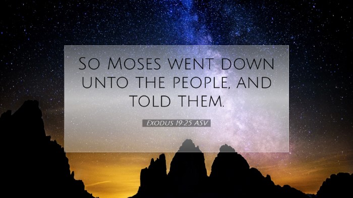 Picture 07 - Exodus 19:25 ASV Desktop Wallpaper - So Moses went down unto the people, and told - Desktop Bible Verse Wallpaper