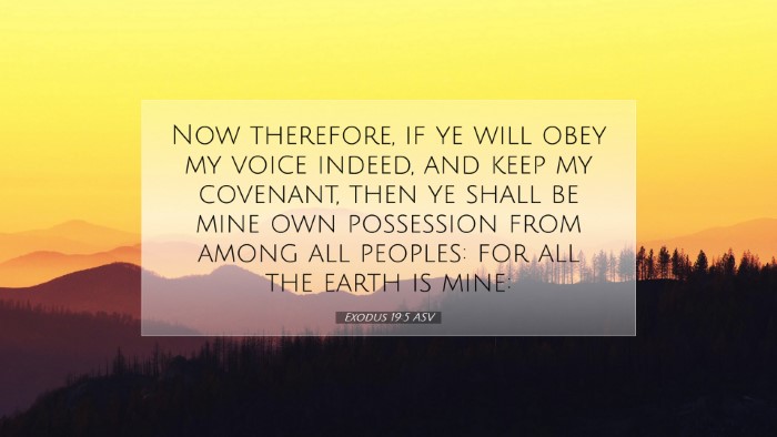 Picture 07 - Exodus 19:5 ASV Desktop Wallpaper - Now therefore, if ye will obey my voice indeed, - Desktop Bible Verse Wallpaper