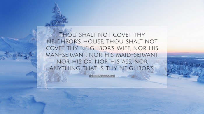 Picture 07 - Exodus 20:17 ASV Desktop Wallpaper - Thou shalt not covet thy neighbor's house, thou - Desktop Bible Verse Wallpaper