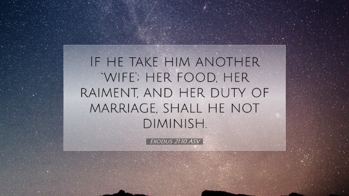 Picture 07 - Exodus 21:10 ASV Desktop Wallpaper - If he take him another `wife'; her food, her - Desktop Bible Verse Wallpaper