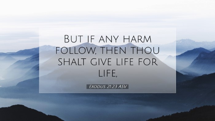 Picture 07 - Exodus 21:23 ASV Desktop Wallpaper - But if any harm follow, then thou shalt give life - Desktop Bible Verse Wallpaper