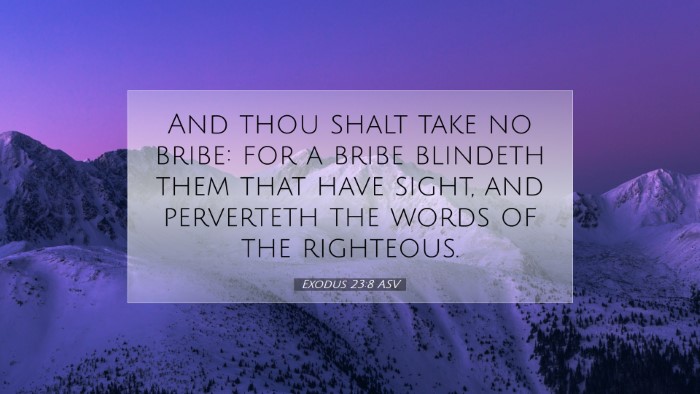 Picture 07 - Exodus 23:8 ASV Desktop Wallpaper - And thou shalt take no bribe: for a bribe - Desktop Bible Verse Wallpaper