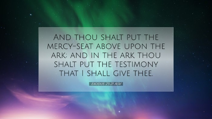 Picture 07 - Exodus 25:21 ASV Desktop Wallpaper - And thou shalt put the mercy-seat above upon the - Desktop Bible Verse Wallpaper