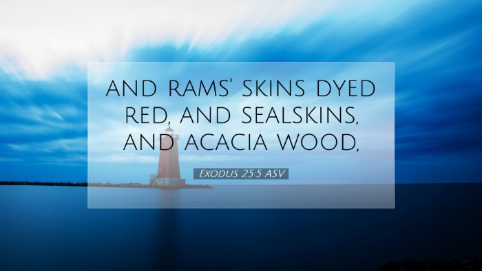 Picture 07 - Exodus 25:5 ASV Desktop Wallpaper - and rams' skins dyed red, and sealskins, and - Desktop Bible Verse Wallpaper