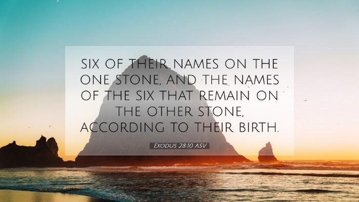 Picture 07 - Exodus 28:10 ASV Desktop Wallpaper - six of their names on the one stone, and the - Desktop Bible Verse Wallpaper