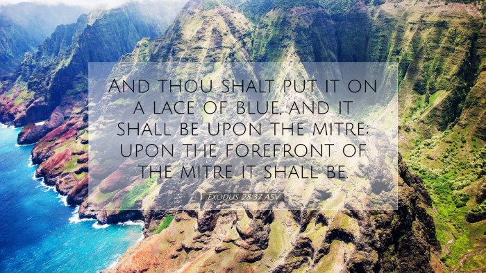 Picture 07 - Exodus 28:37 ASV Desktop Wallpaper - And thou shalt put it on a lace of blue, and it - Desktop Bible Verse Wallpaper