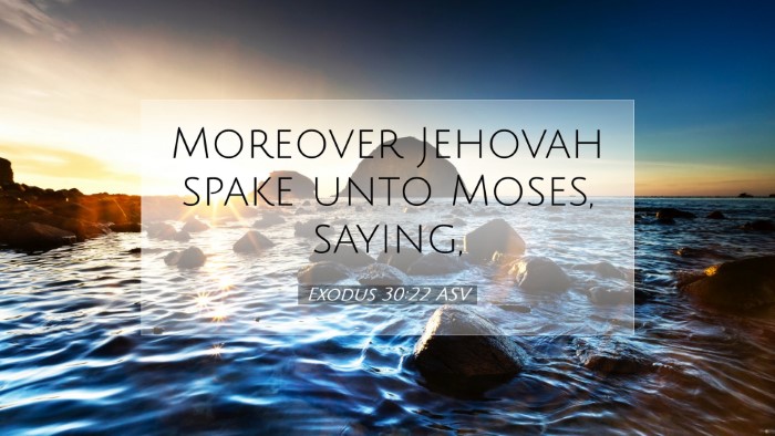 Picture 07 - Exodus 30:22 ASV Desktop Wallpaper - Moreover Jehovah spake unto Moses, - Desktop Bible Verse Wallpaper
