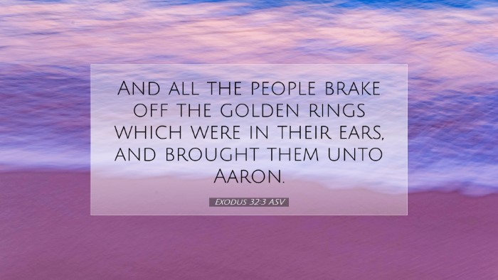 Picture 07 - Exodus 32:3 ASV Desktop Wallpaper - And all the people brake off the golden rings - Desktop Bible Verse Wallpaper