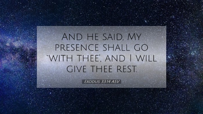 Picture 07 - Exodus 33:14 ASV Desktop Wallpaper - And he said, My presence shall go `with thee', - Desktop Bible Verse Wallpaper