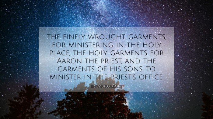 Picture 07 - Exodus 35:19 ASV Desktop Wallpaper - the finely wrought garments, for ministering in - Desktop Bible Verse Wallpaper