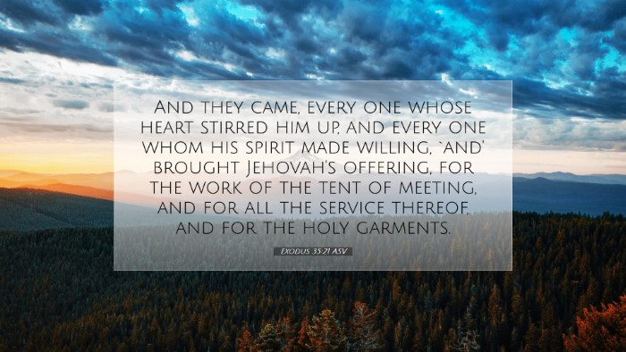 Picture 07 - Exodus 35:21 ASV Desktop Wallpaper - And they came, every one whose heart stirred him - Desktop Bible Verse Wallpaper