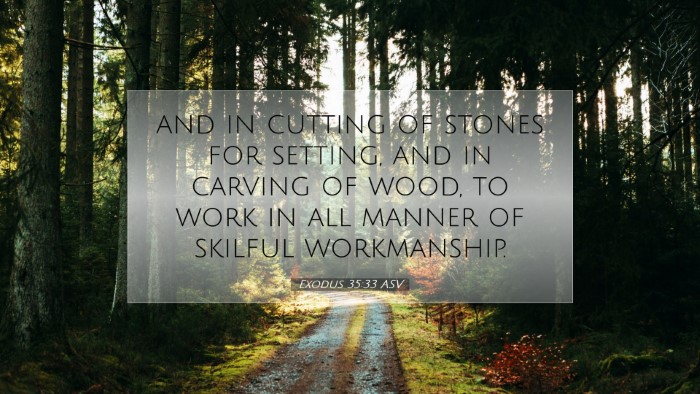 Picture 07 - Exodus 35:33 ASV Desktop Wallpaper - and in cutting of stones for setting, and in - Desktop Bible Verse Wallpaper