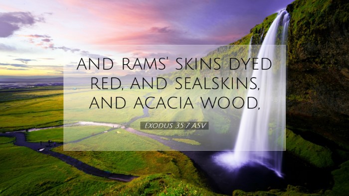 Picture 07 - Exodus 35:7 ASV Desktop Wallpaper - and rams' skins dyed red, and sealskins, and - Desktop Bible Verse Wallpaper