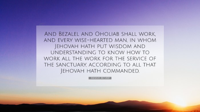 Picture 07 - Exodus 36:1 ASV Desktop Wallpaper - And Bezalel and Oholiab shall work, and every - Desktop Bible Verse Wallpaper